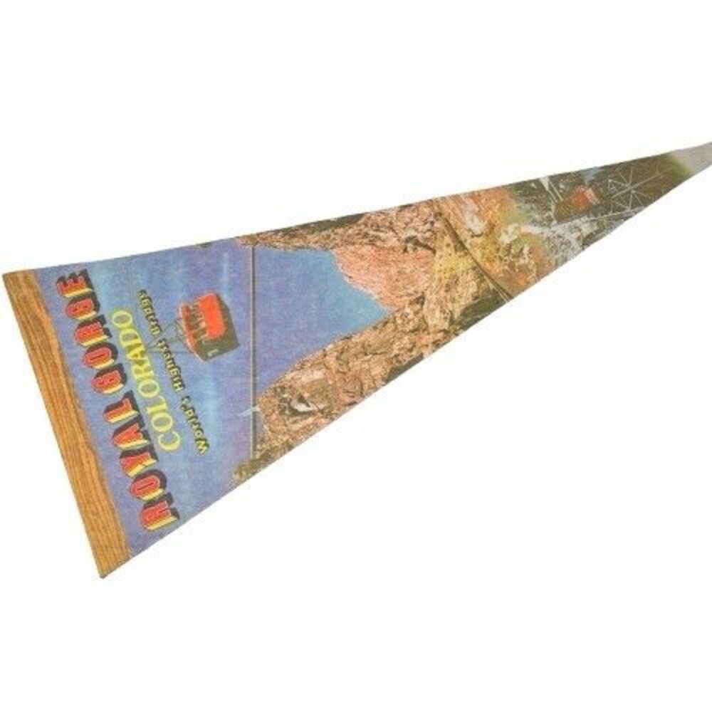 Vtg 1960s Royal Gorge Colorado Felt Pennant Flag World's Highest Bridge Souvenir